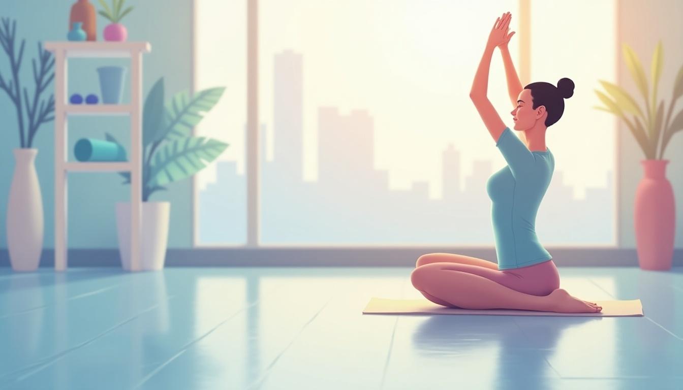 image of a person meditating or practicing yoga