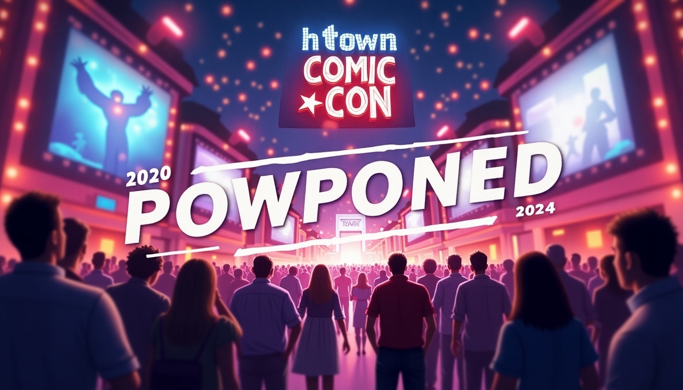 HTown Comic Con 2024 postponement announcement image