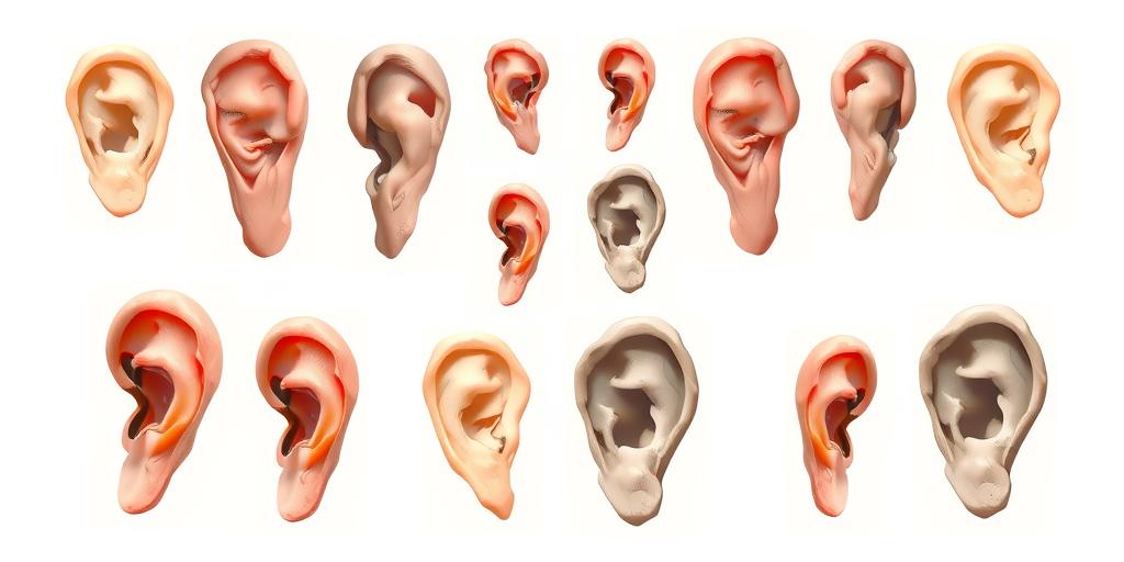 illustration of various types of ear deformities