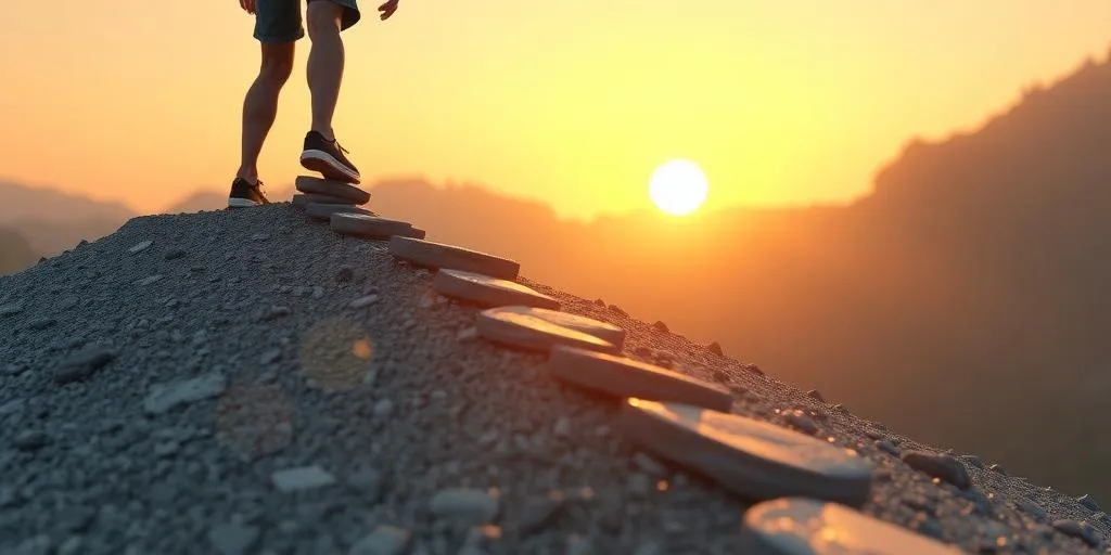 person bouncing back up after falling down on a track