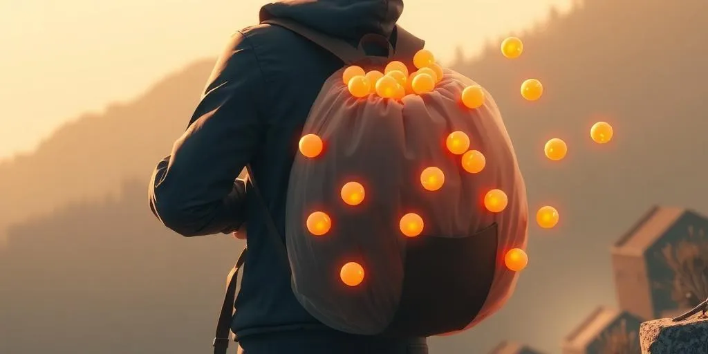 person with a light bulb and small weights being lifted easily