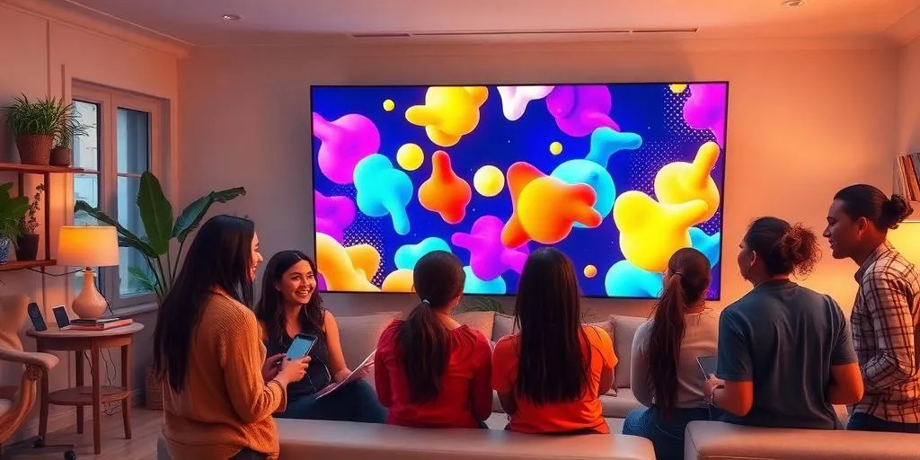 people enjoying powerpoint presentation party