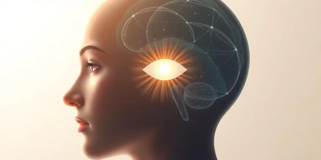 Illustration of the connection between the third eye and pineal gland