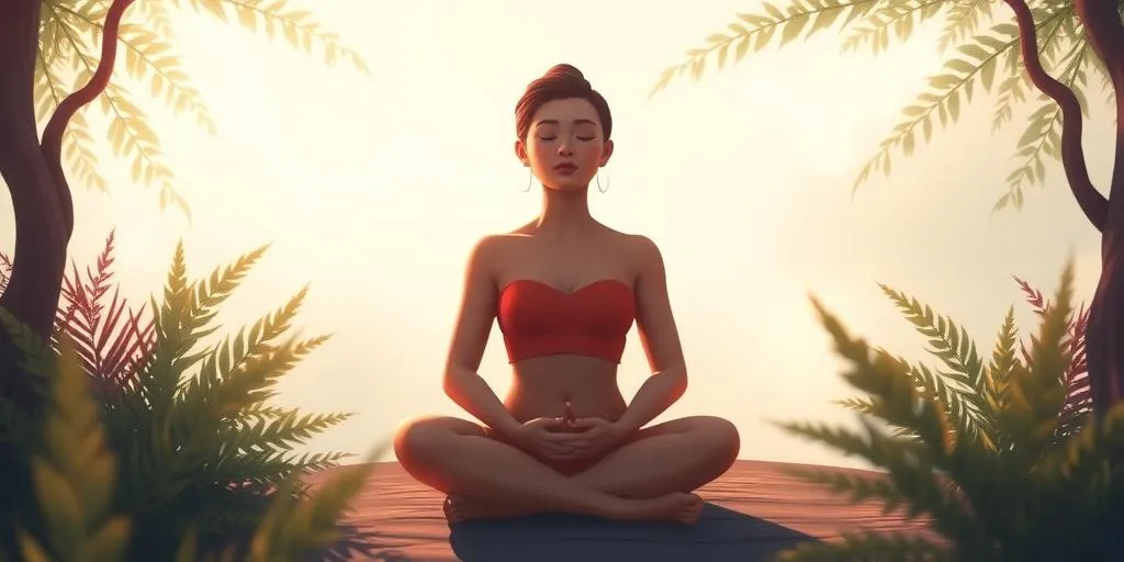 illustration of stillness and tranquility concept in meditation
