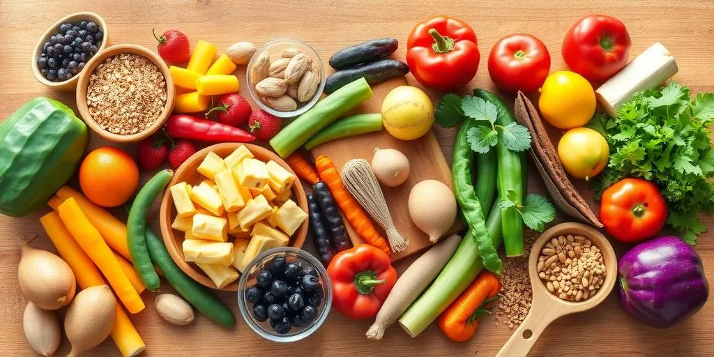 balanced vegetarian diet plate with various nutrients