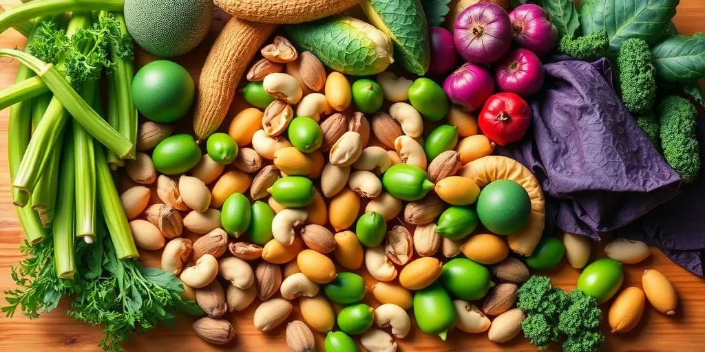 variety of plant-based protein foods like beans, lentils, and tofu