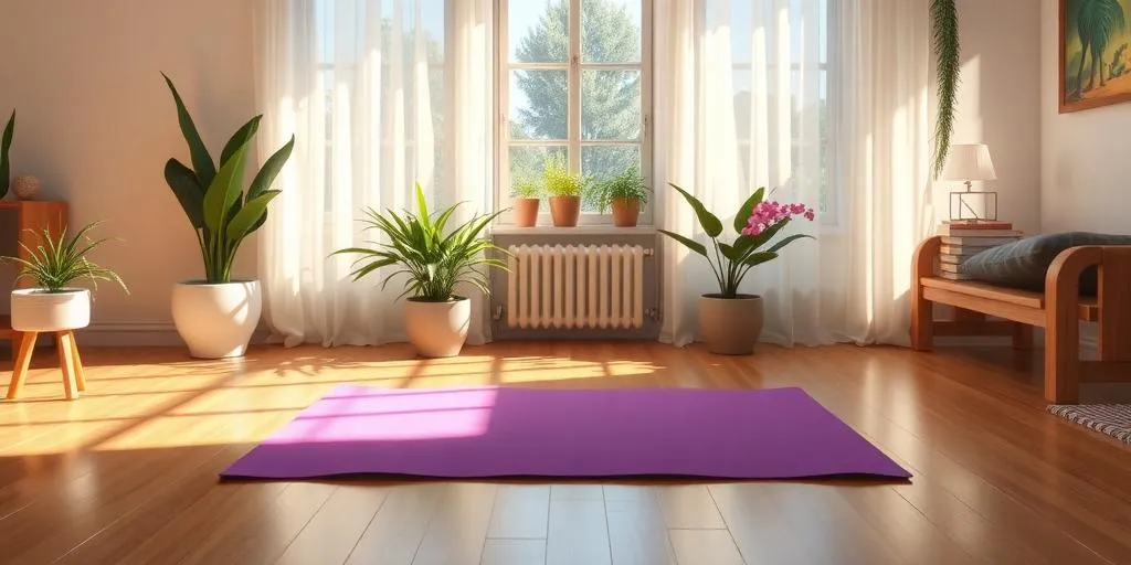 yoga mat in use during a yoga practice