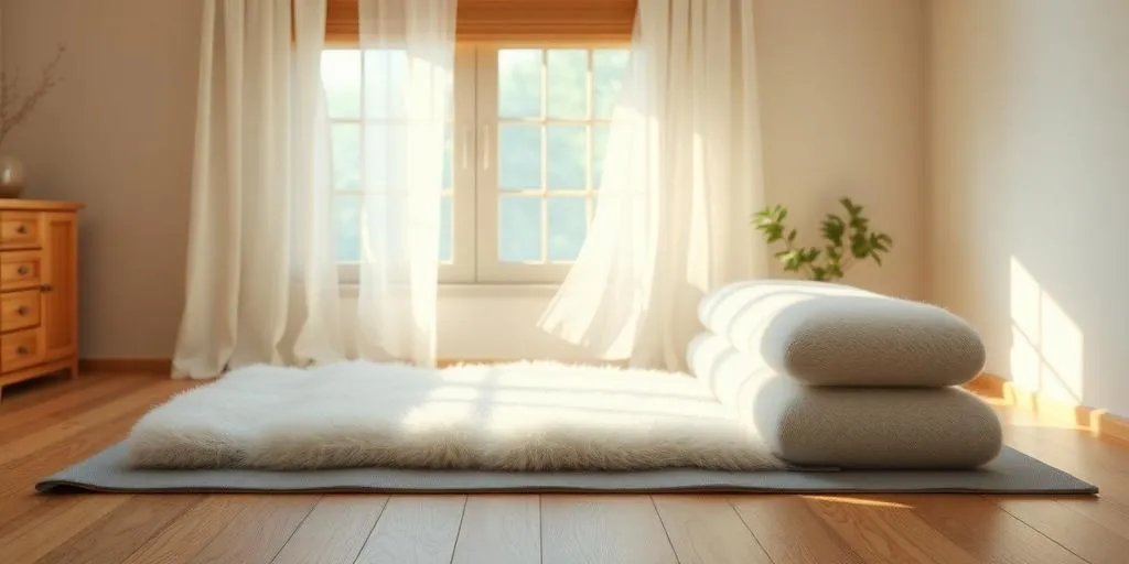 yoga bolster in a restorative yoga pose