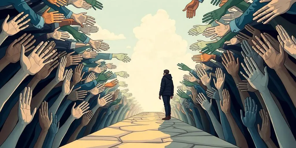 person struggling to say no with conflicted emotions