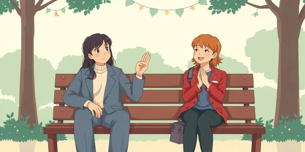 thankful person politely saying no with smile