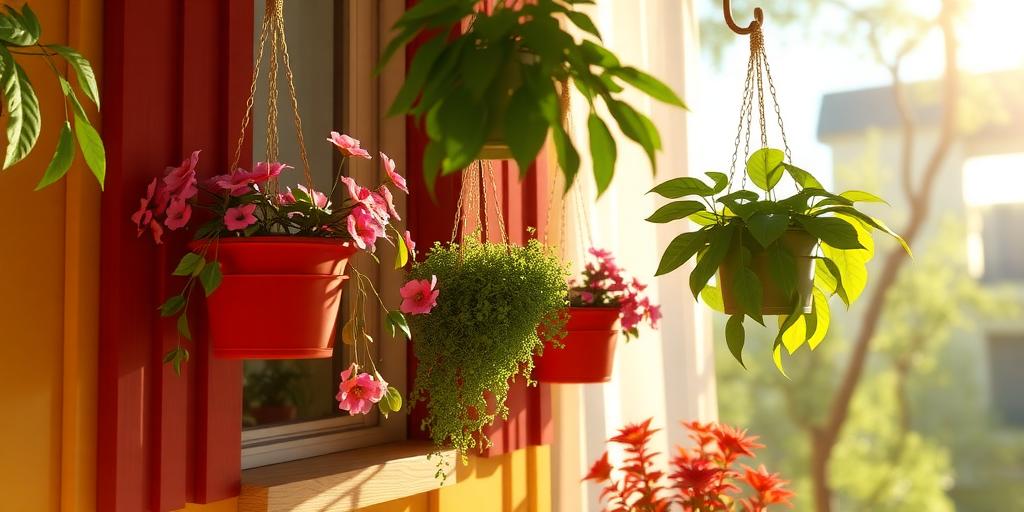 pictures of plants hanging from window sills