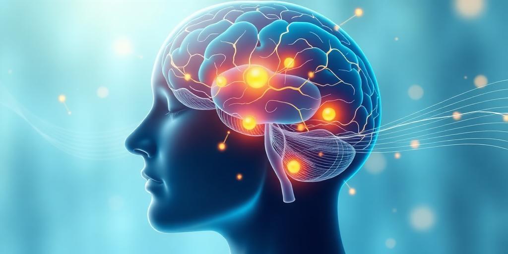 image of CBD interacting with brain and nerve cells
