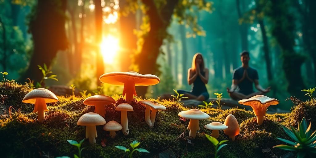 images of different types of functional mushrooms and their benefits