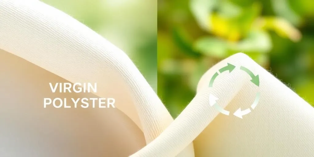 Image of recycled polyester fibers compared to virgin fibers
