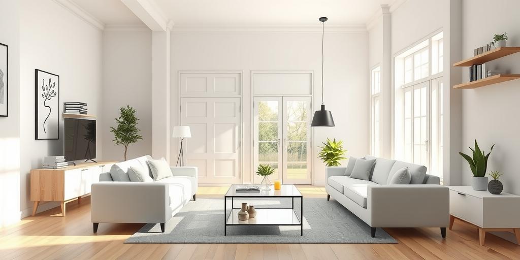 clean and organized living room interior