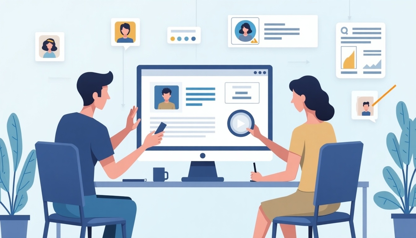 image of a user providing feedback on video