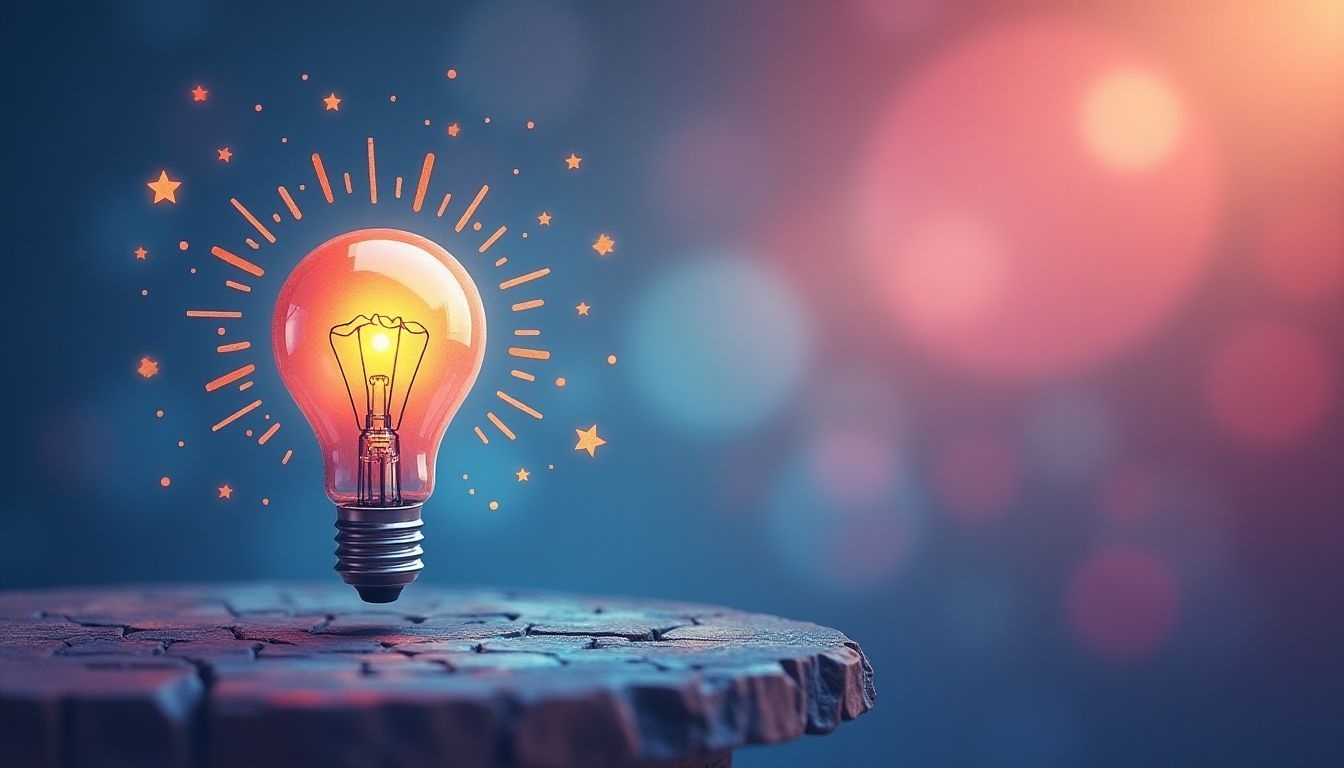 conceptual illustrations of idea development and brainstorming