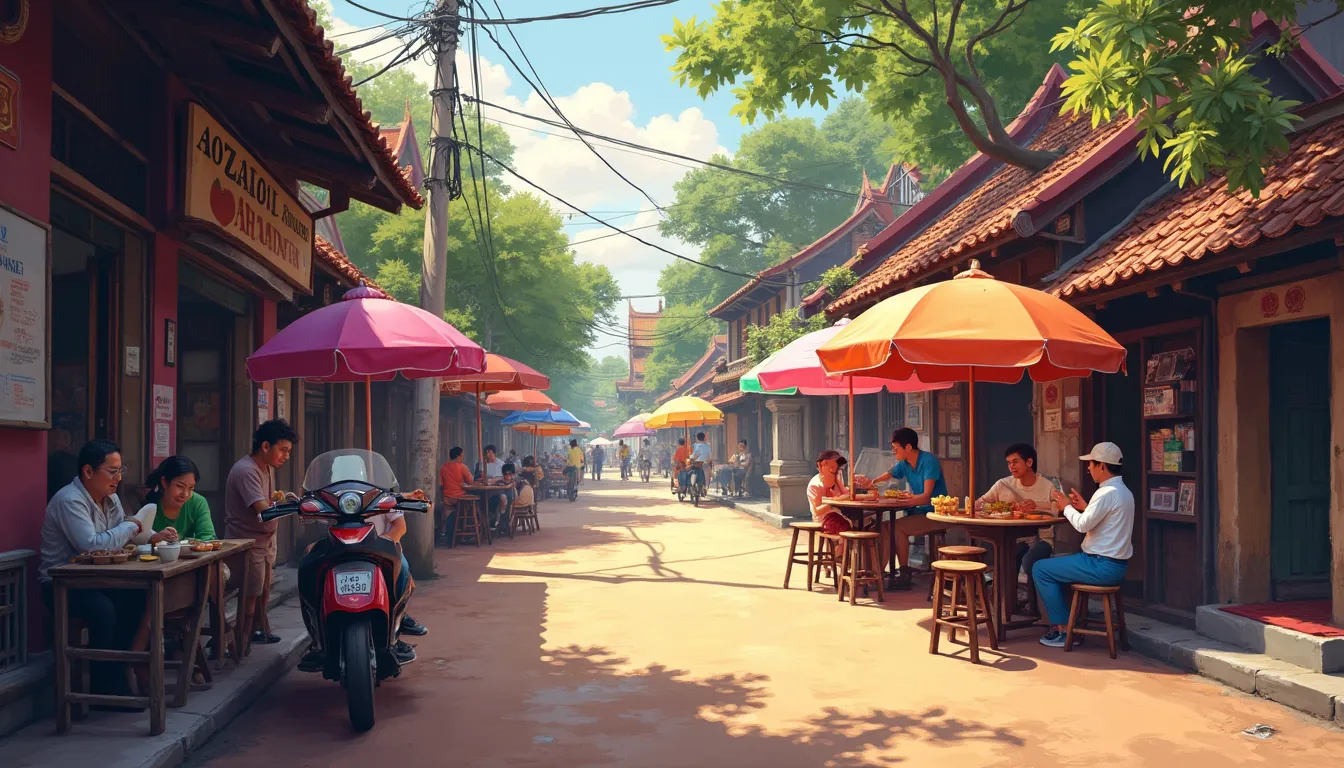 photos of street food and temples in Chiang Mai