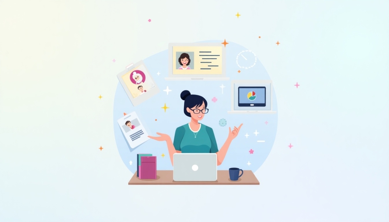 images of virtual assistants working remotely