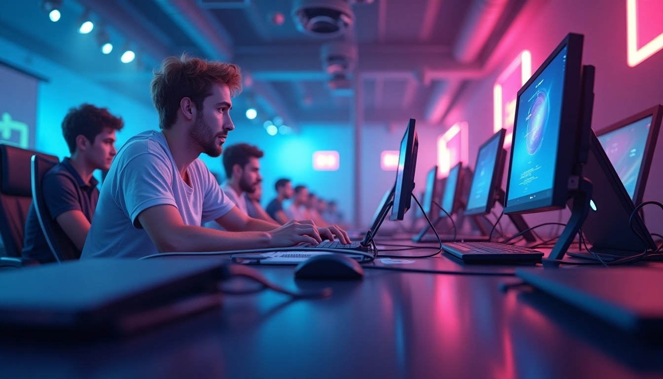 graphics showing preparation for competitive programming events